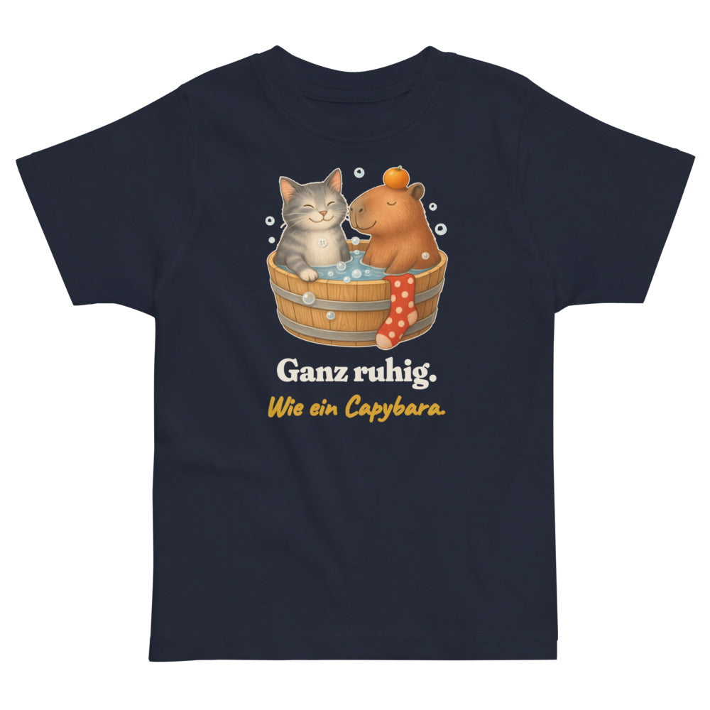 Ganz ruhig. Wie ein Capybara. — Kleinkind-Shirt – Nachtblau
