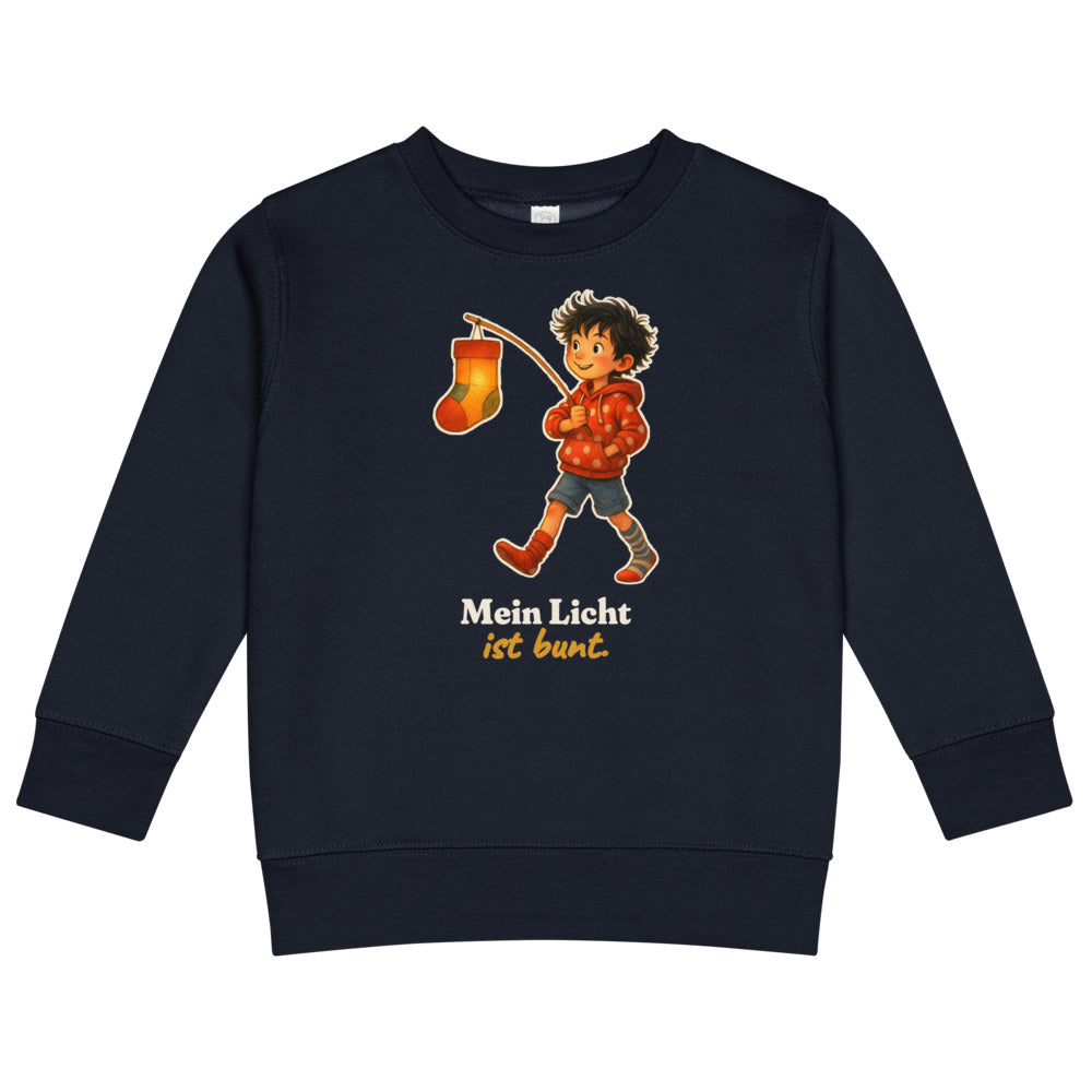 Mein Licht ist bunt. — Kinder-Sweatshirt – Nachtblau