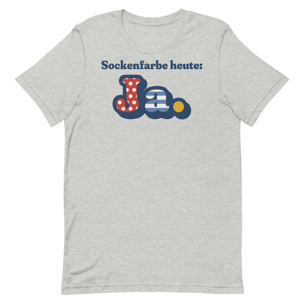 Sockenfarbe heute: Ja. — Shirt – Hellgrau meliert