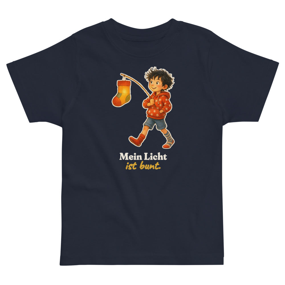 Mein Licht ist bunt. — Kleinkind-Shirt – Nachtblau