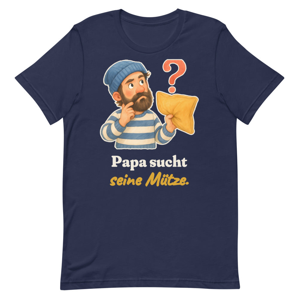 Papa sucht seine Mütze. — Shirt – Nachtblau
