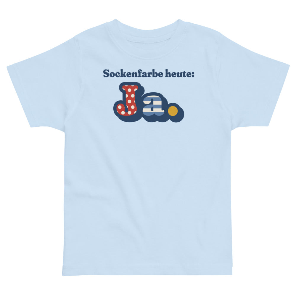 Sockenfarbe heute: Ja. — Kleinkind-Shirt – Hellblau