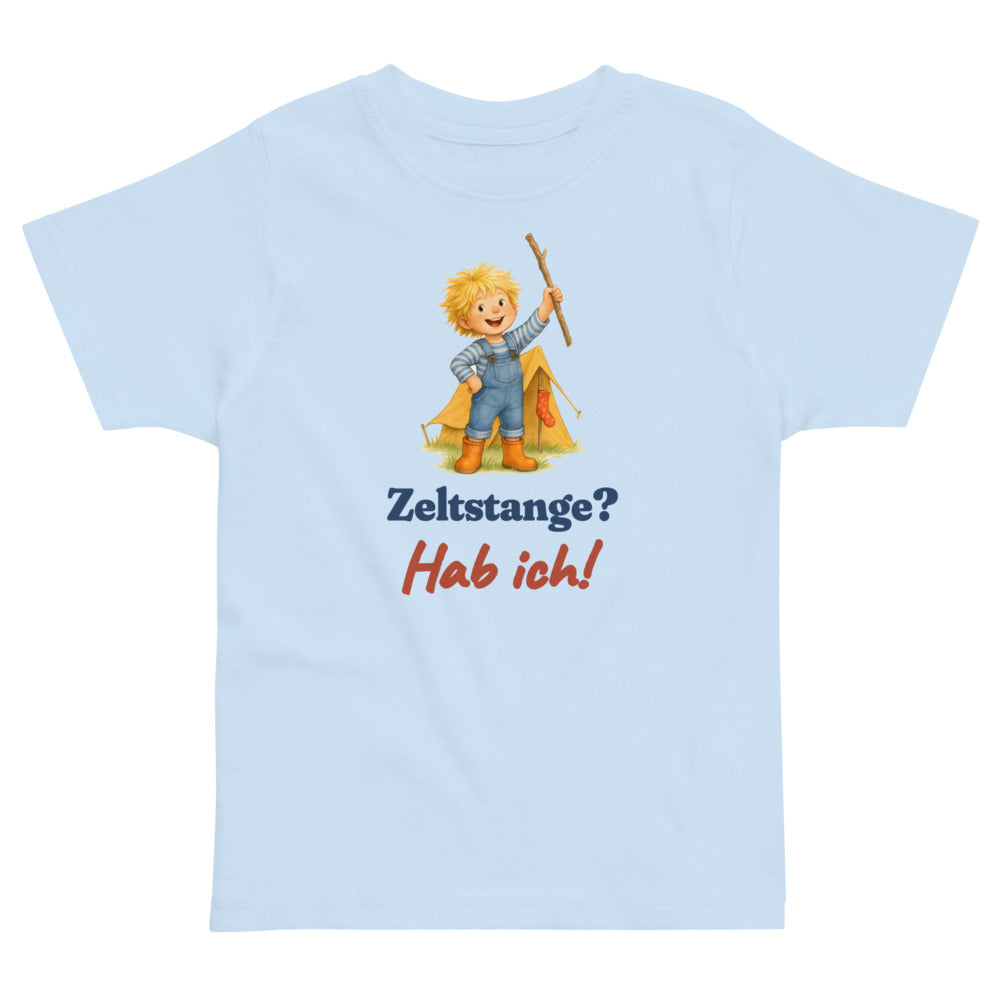 Zeltstange? Hab ich! — Kleinkind-Shirt – Hellblau