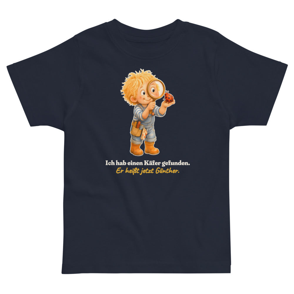 Ich hab einen Käfer gefunden. Er heißt jetzt Günther. — Kleinkind-Shirt – Nachtblau