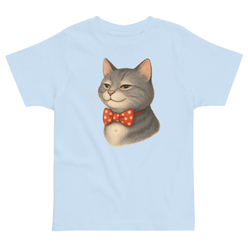 Kater Knopf mit Fliege — Kleinkind-Shirt – Hellblau