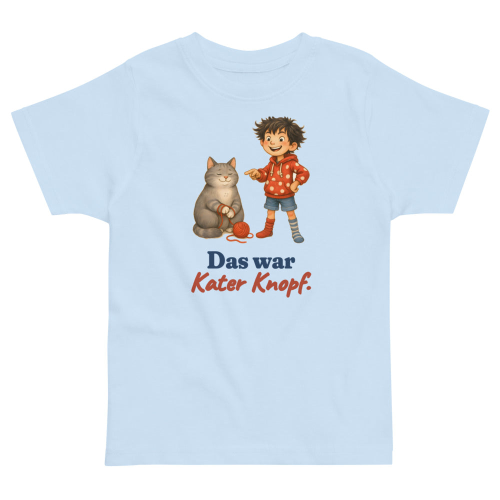 Das war Kater Knopf. — Kleinkind-Shirt – Hellblau