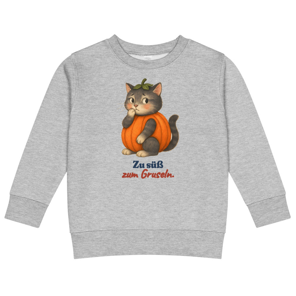 Zu süß zum Gruseln. — Kinder-Sweatshirt – Hellgrau meliert