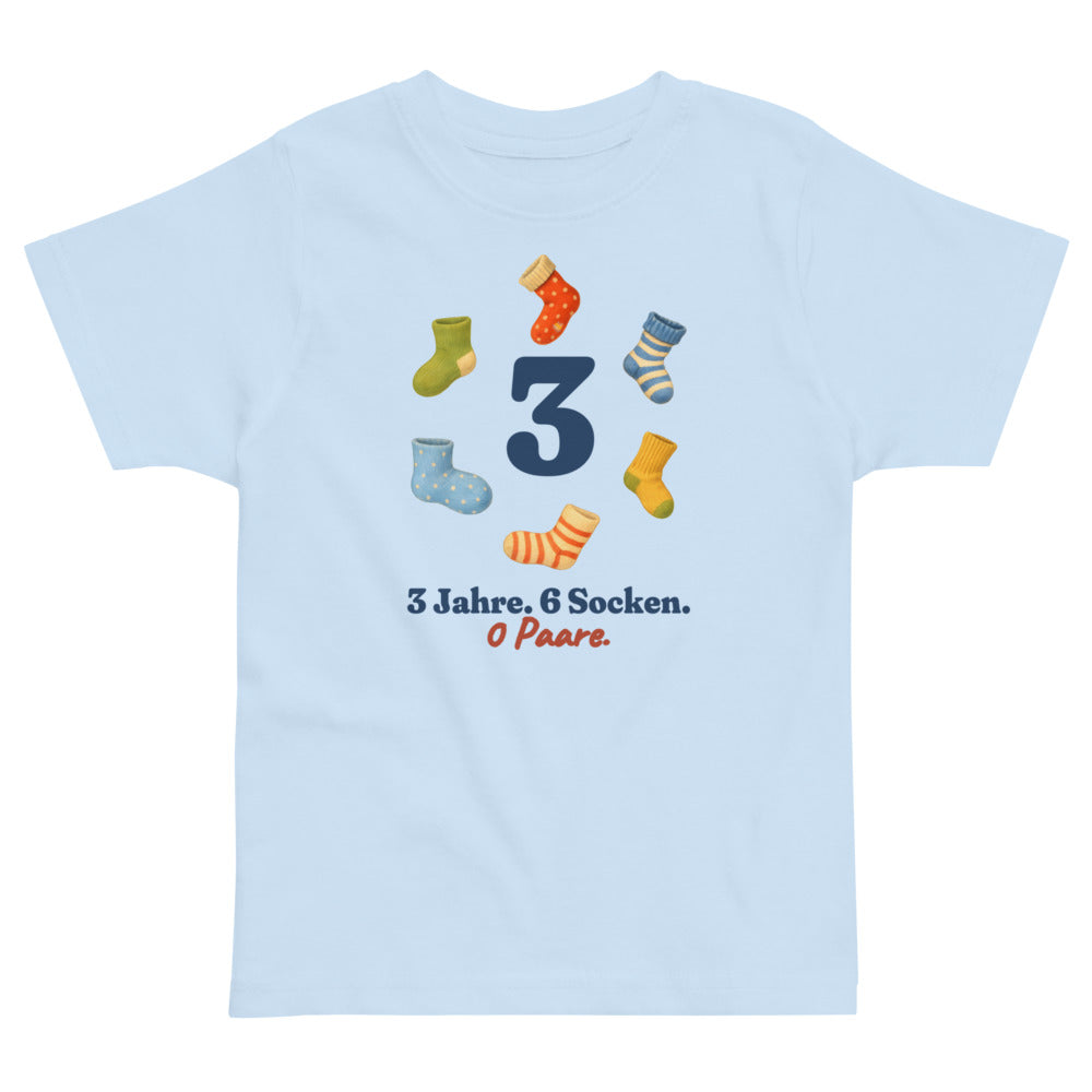 3 Jahre. 6 Socken. 0 Paare. — Kleinkind-Shirt – Hellblau