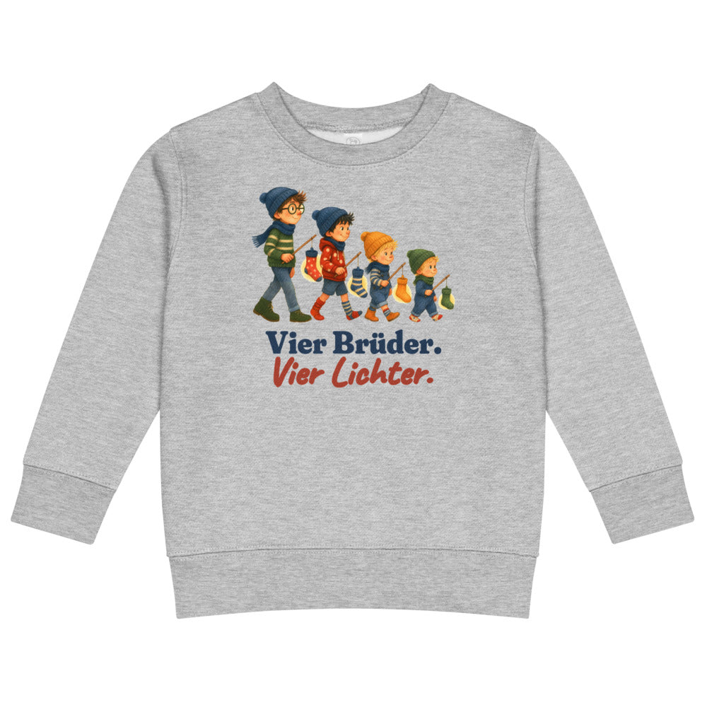 Vier Brüder. Vier Lichter. — Kinder-Sweatshirt – Hellgrau meliert
