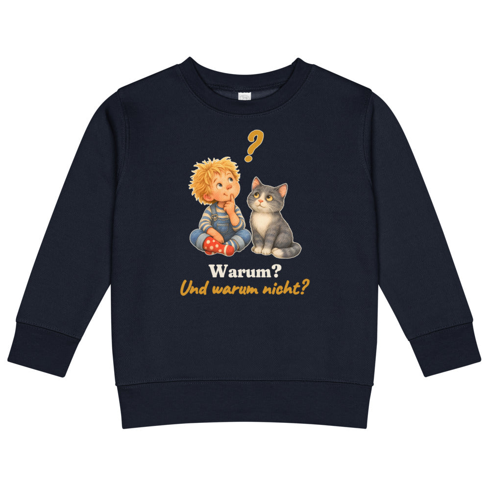 Warum? Und warum nicht? — Kinder-Sweatshirt – Nachtblau
