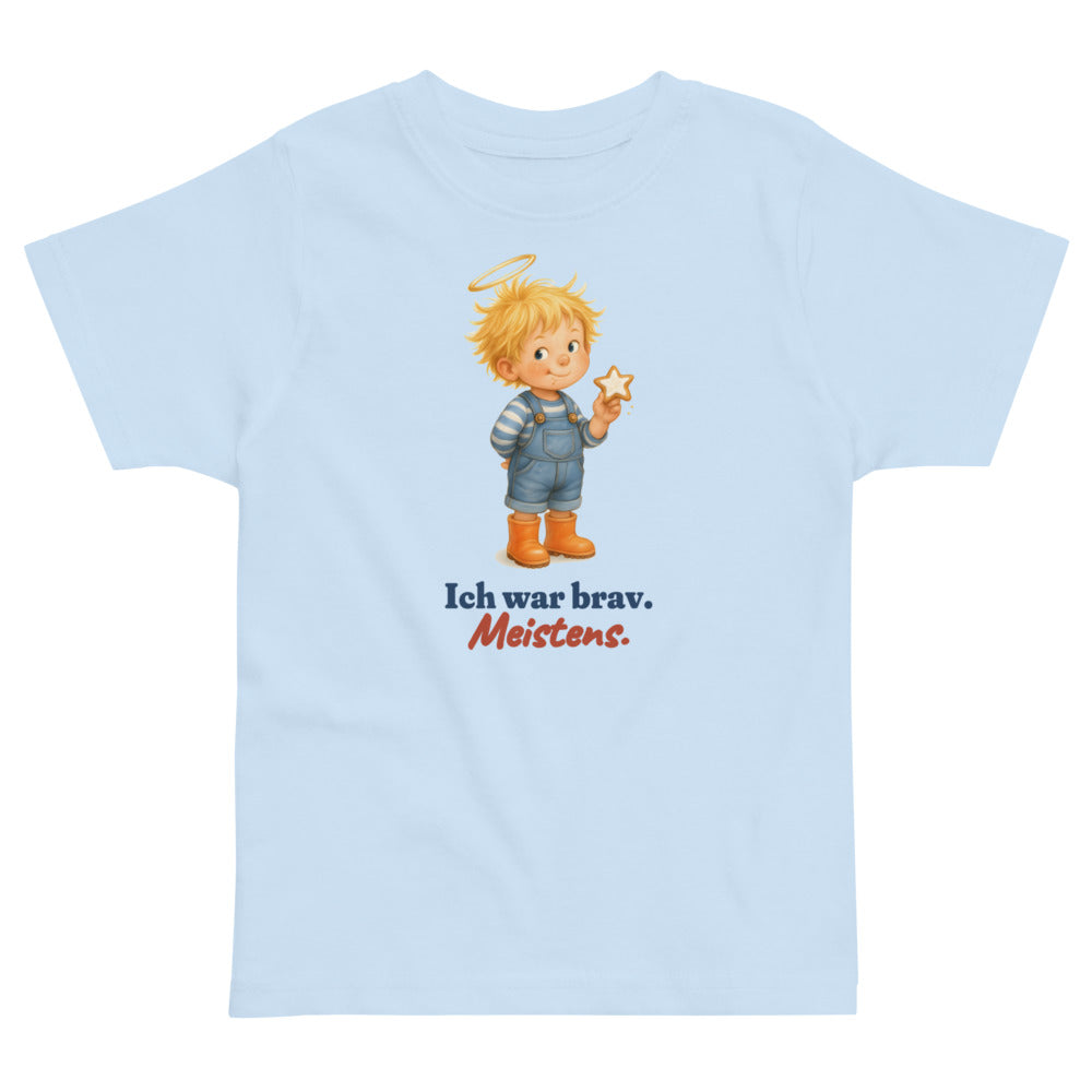 Ich war brav. Meistens. — Kleinkind-Shirt – Hellblau