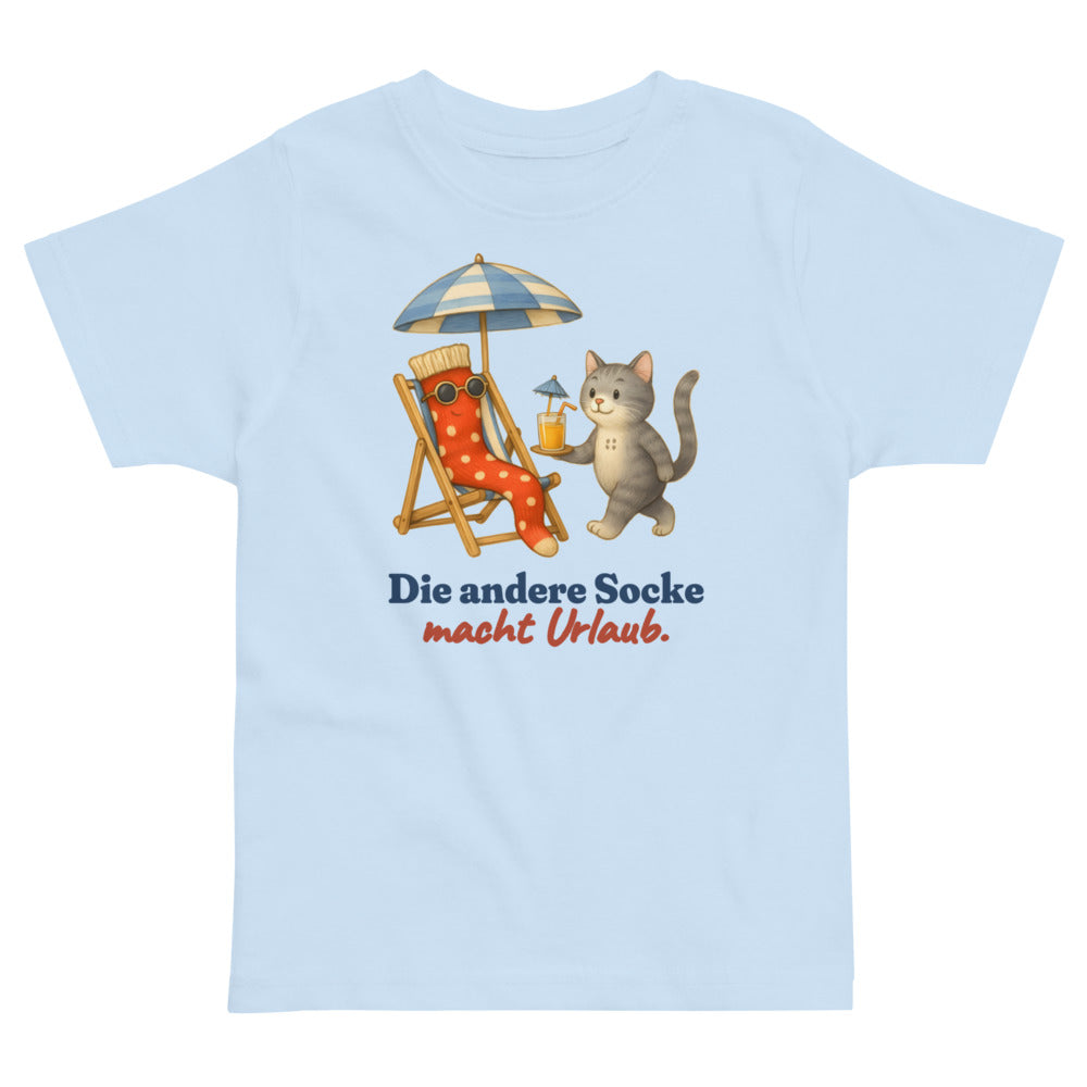 Die andere Socke macht Urlaub. — Kleinkind-Shirt – Hellblau
