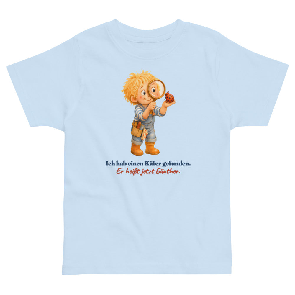 Ich hab einen Käfer gefunden. Er heißt jetzt Günther. — Kleinkind-Shirt – Hellblau