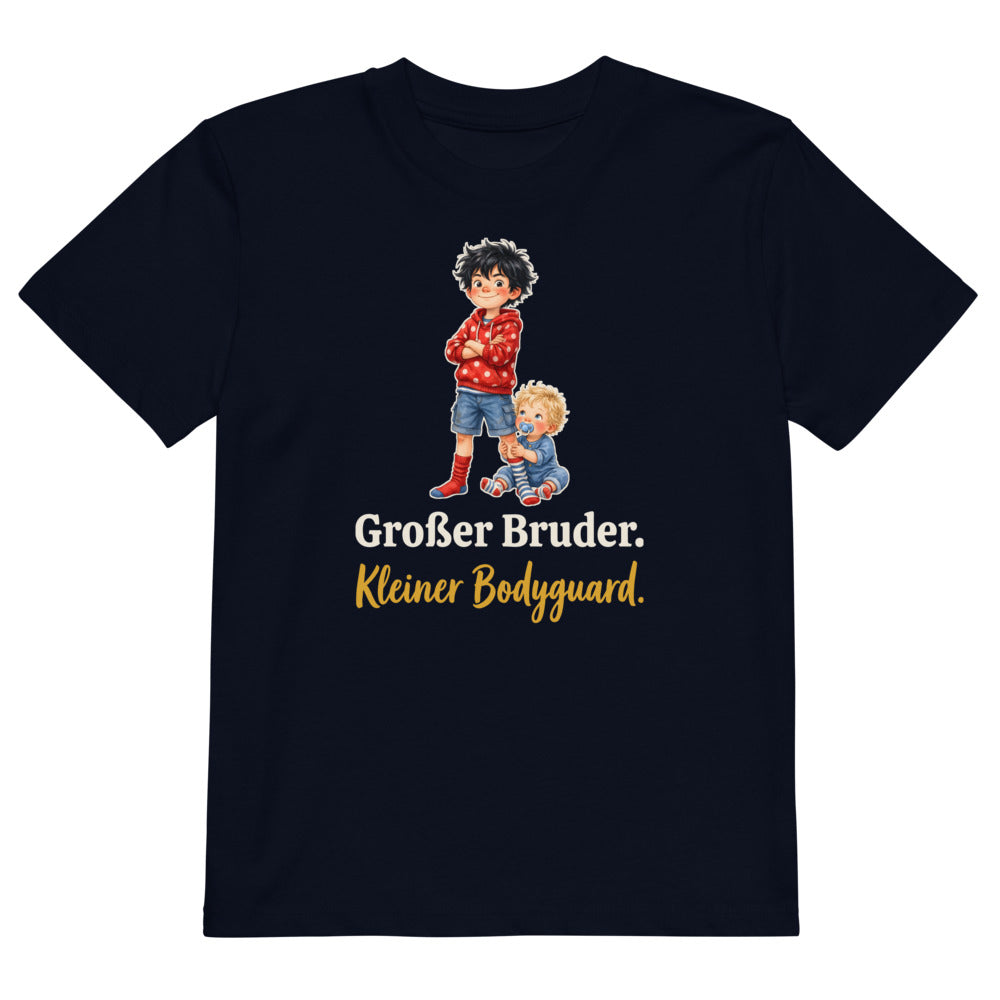 Großer Bruder. Kleiner Bodyguard. — Bio-Kindershirt – Nachtblau