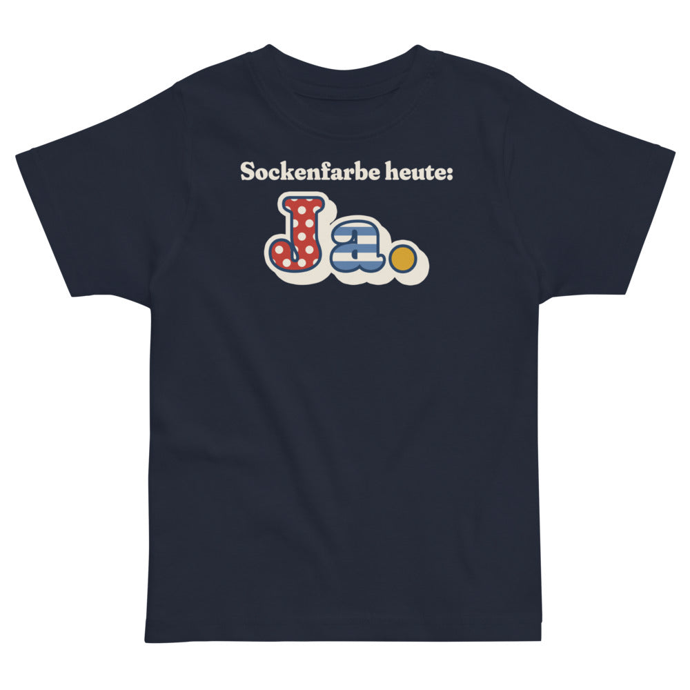Sockenfarbe heute: Ja. — Kleinkind-Shirt – Nachtblau