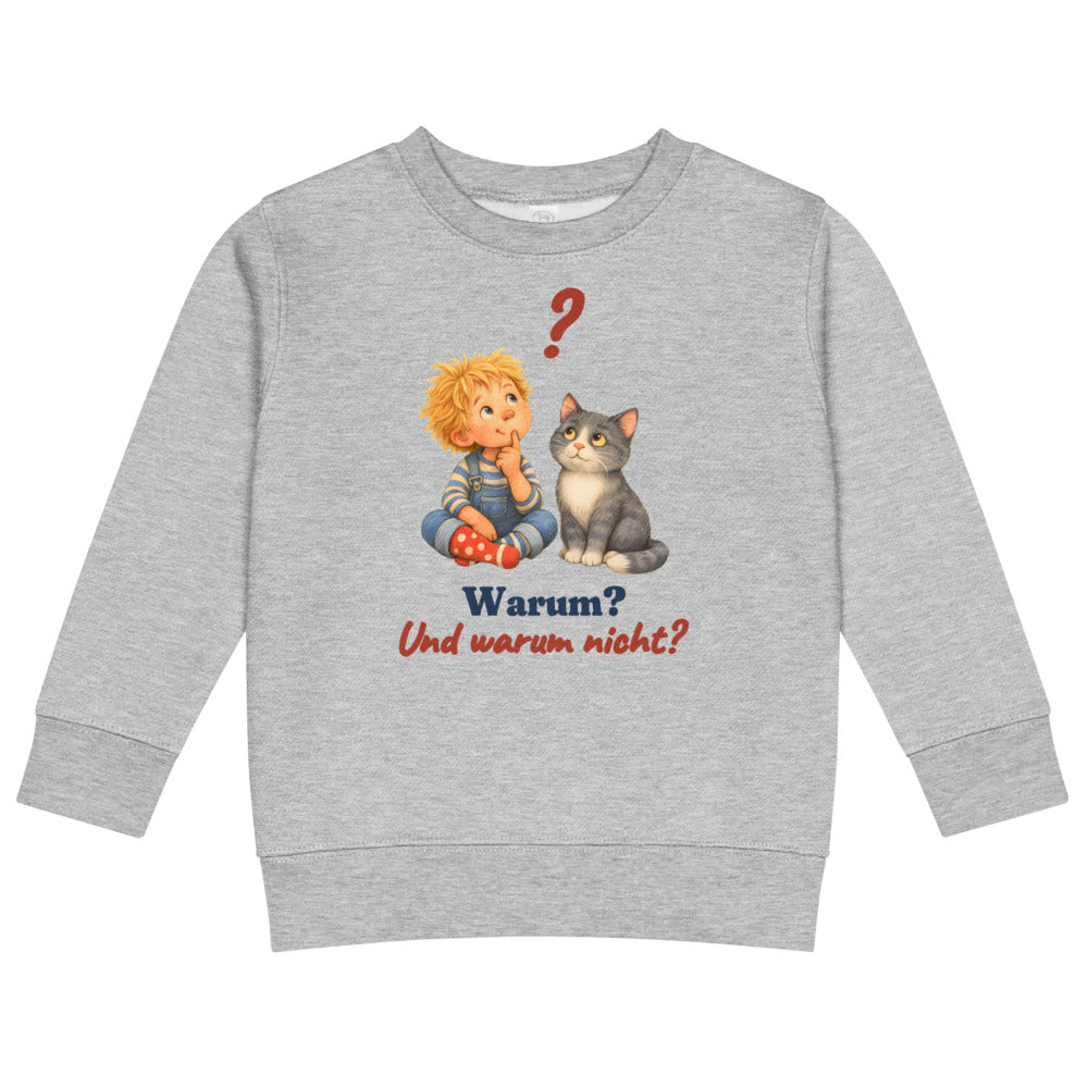 Warum? Und warum nicht? — Kinder-Sweatshirt – Hellgrau meliert