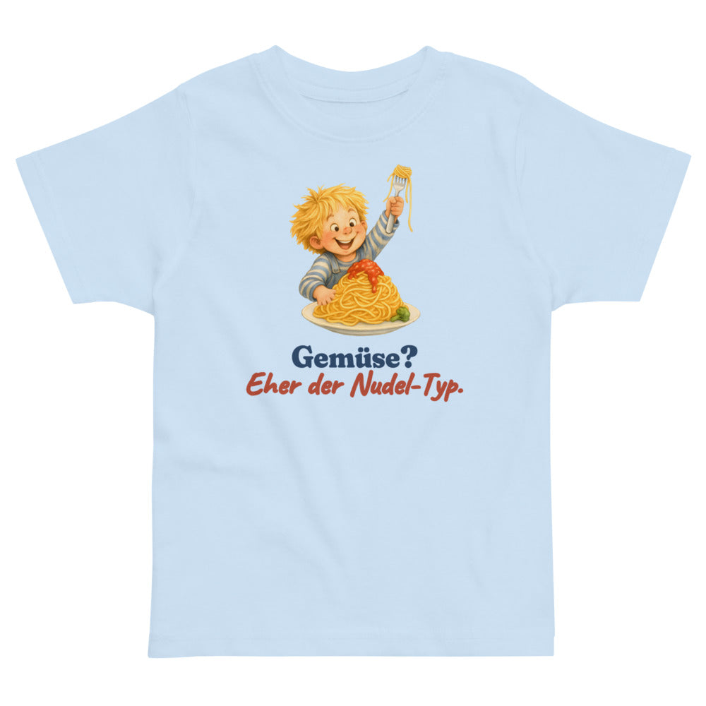 Gemüse? Eher der Nudel-Typ. — Kleinkind-Shirt – Hellblau