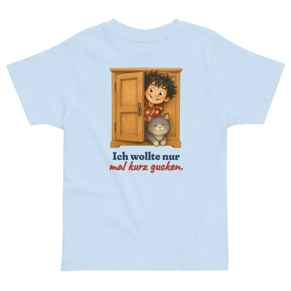 Ich wollte nur mal kurz gucken. — Kleinkind-Shirt – Hellblau