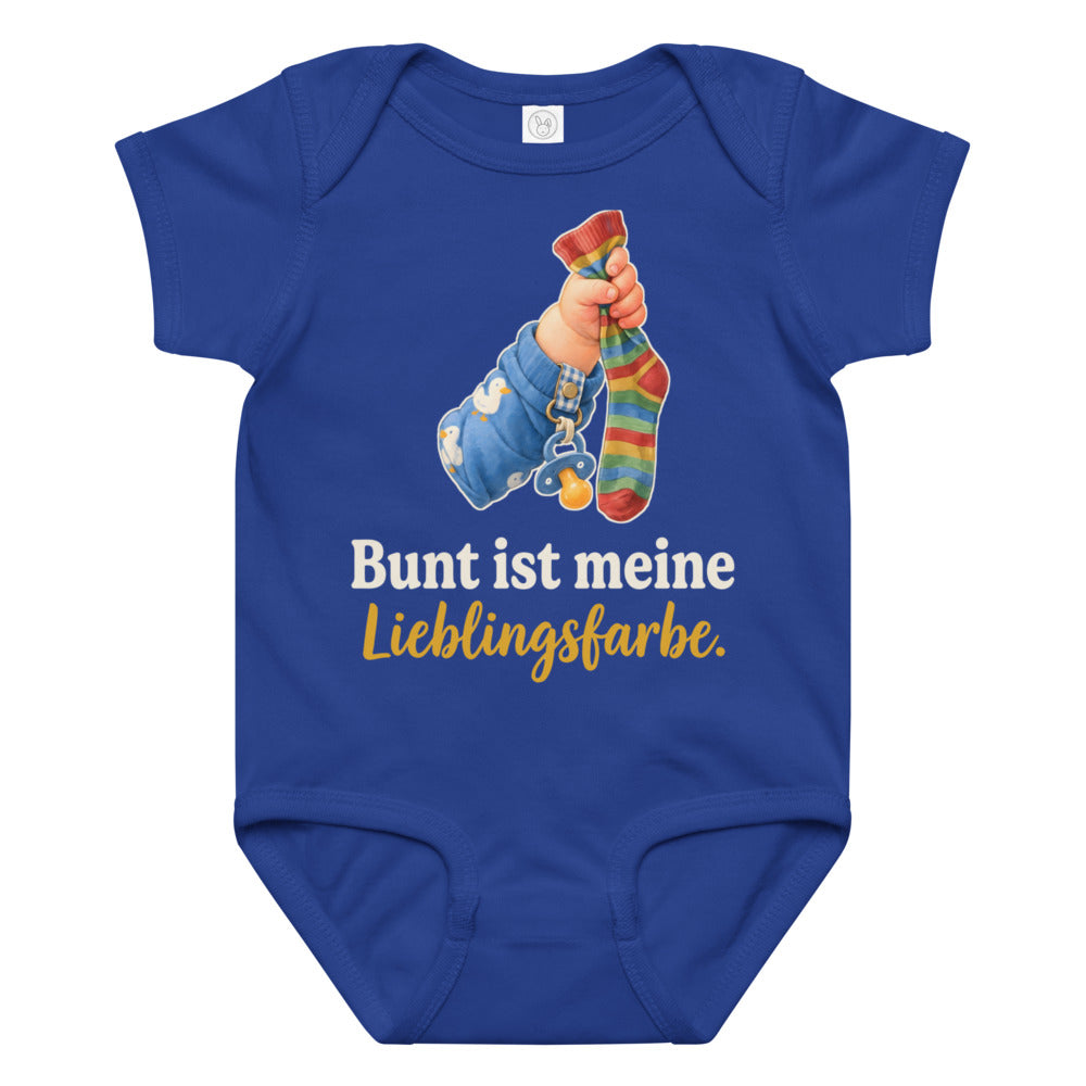 Bunt ist meine Lieblingsfarbe. — Baby-Body – Königsblau