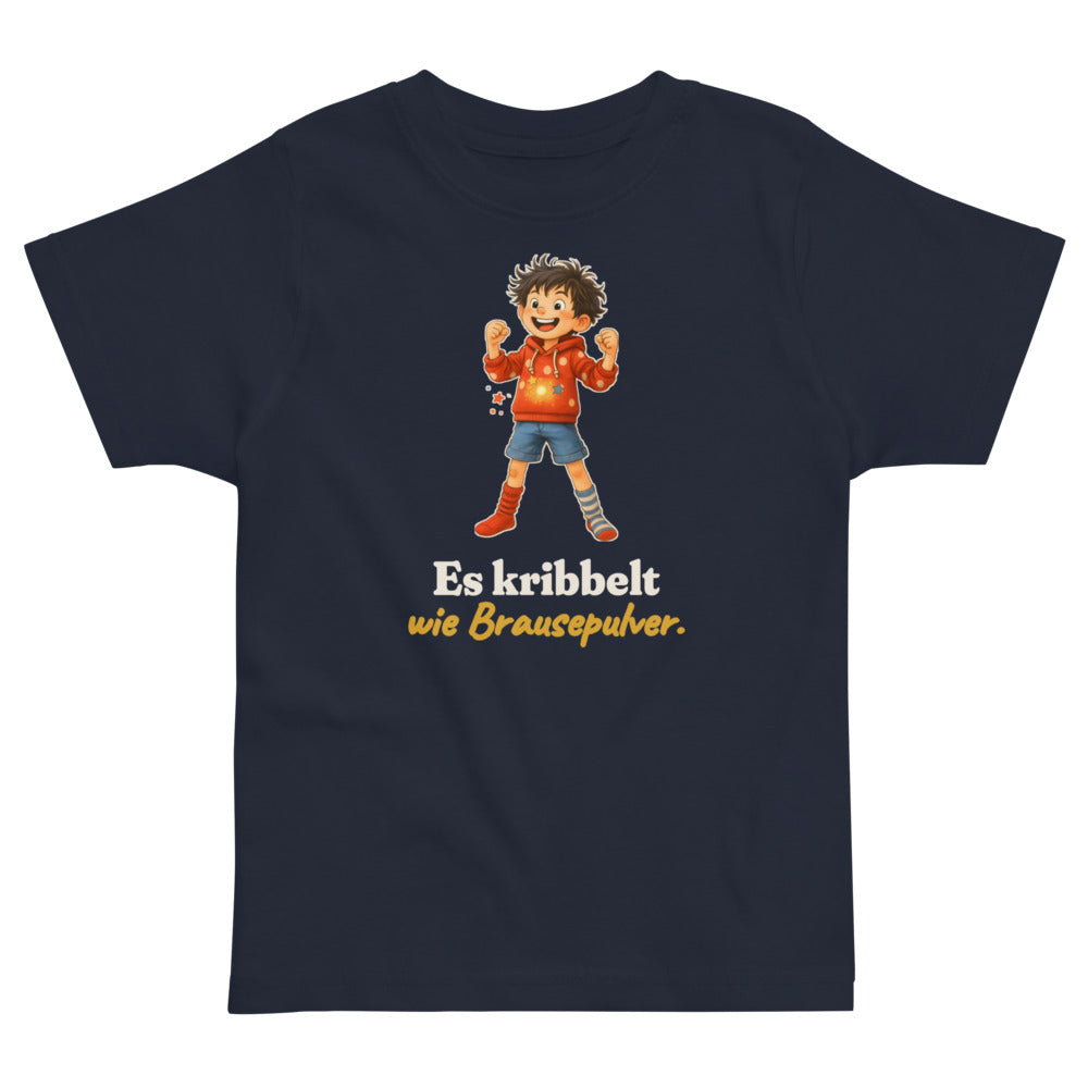 Es kribbelt wie Brausepulver. — Kleinkind-Shirt – Nachtblau