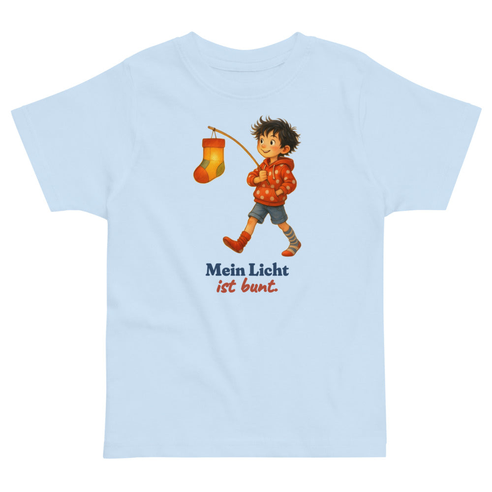 Mein Licht ist bunt. — Kleinkind-Shirt – Hellblau