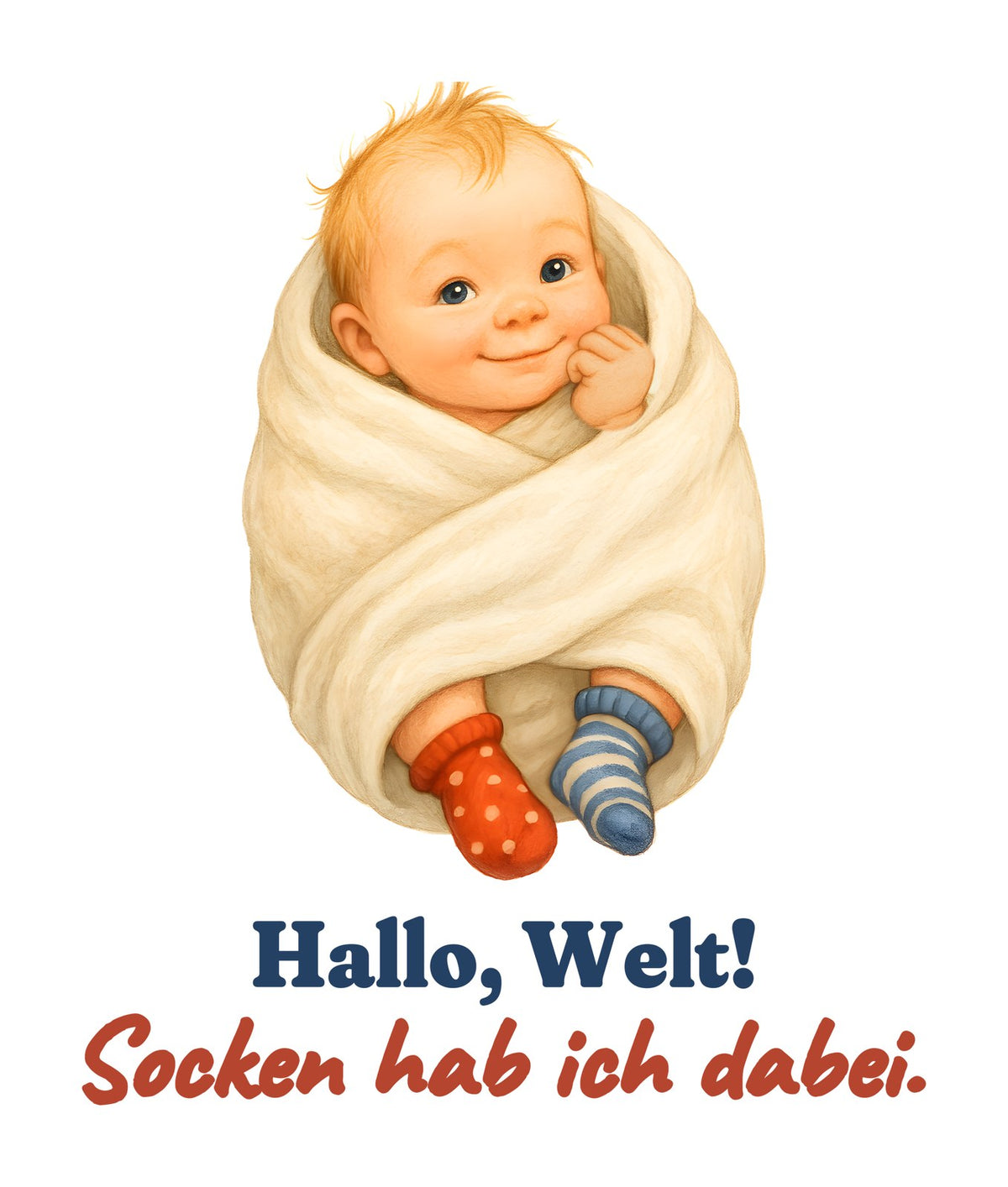 Hallo, Welt! Socken hab ich dabei. — Baby-Body – Motiv