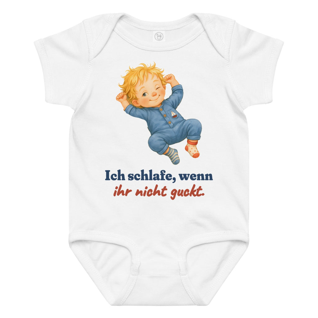 Ich schlafe, wenn ihr nicht guckt. — Baby-Body – Produktfoto