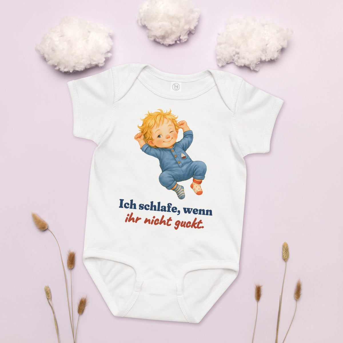 Ich schlafe, wenn ihr nicht guckt. — Baby-Body – Produktfoto