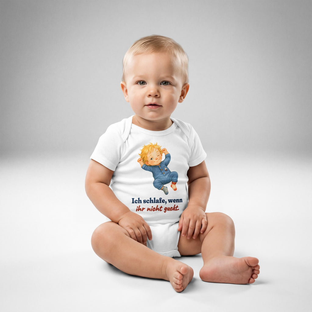 Ich schlafe, wenn ihr nicht guckt. — Baby-Body – Produktfoto