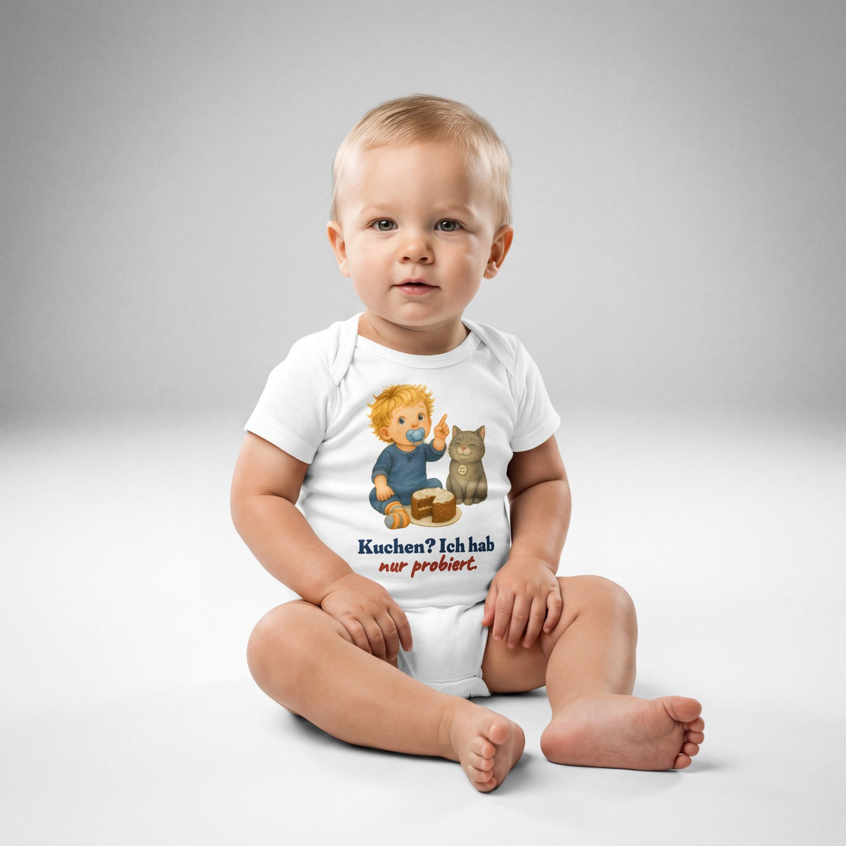 Kuchen? Ich hab nur probiert. — Baby-Body – Produktfoto