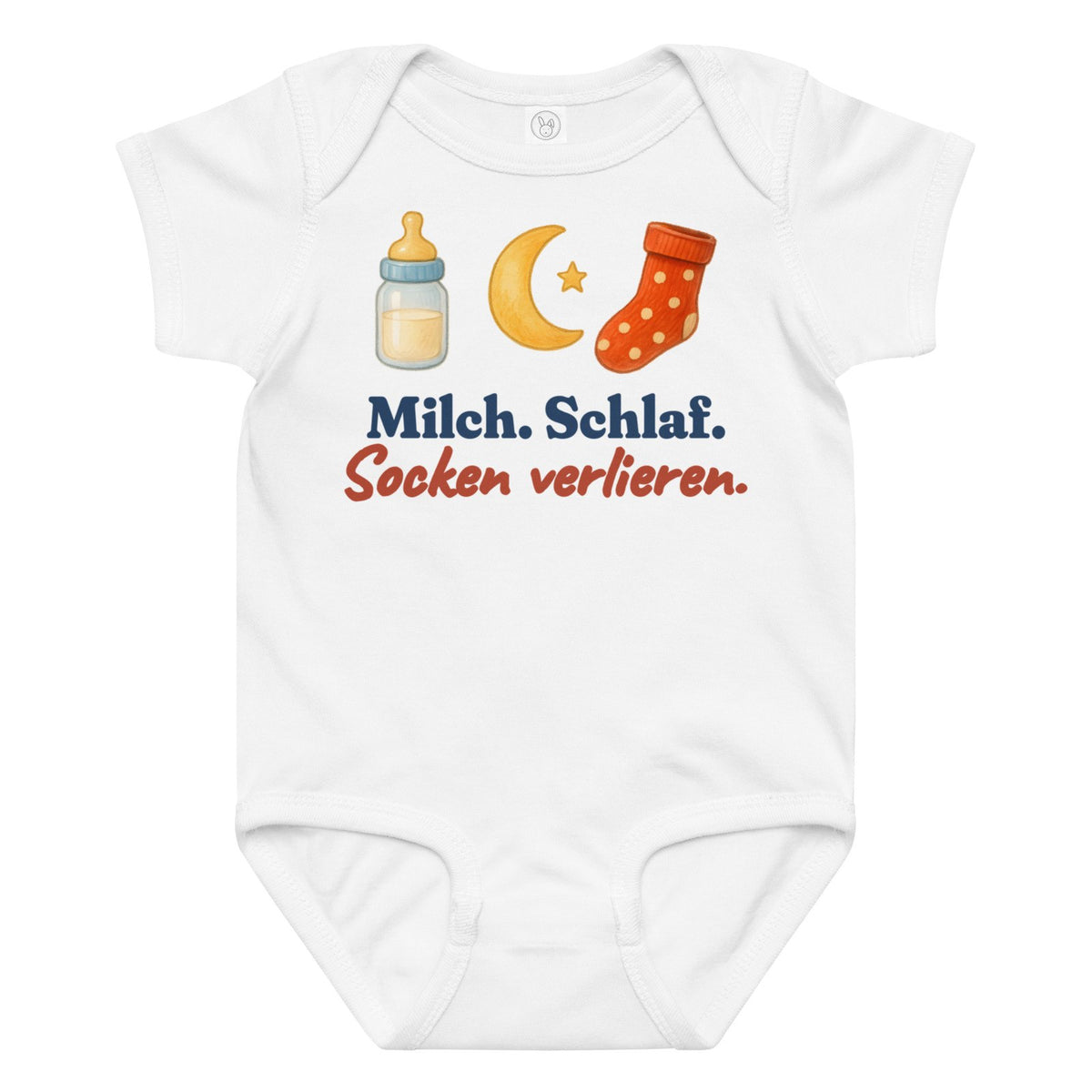 Milch. Schlaf. Socken verlieren. — Baby-Body – Produktfoto