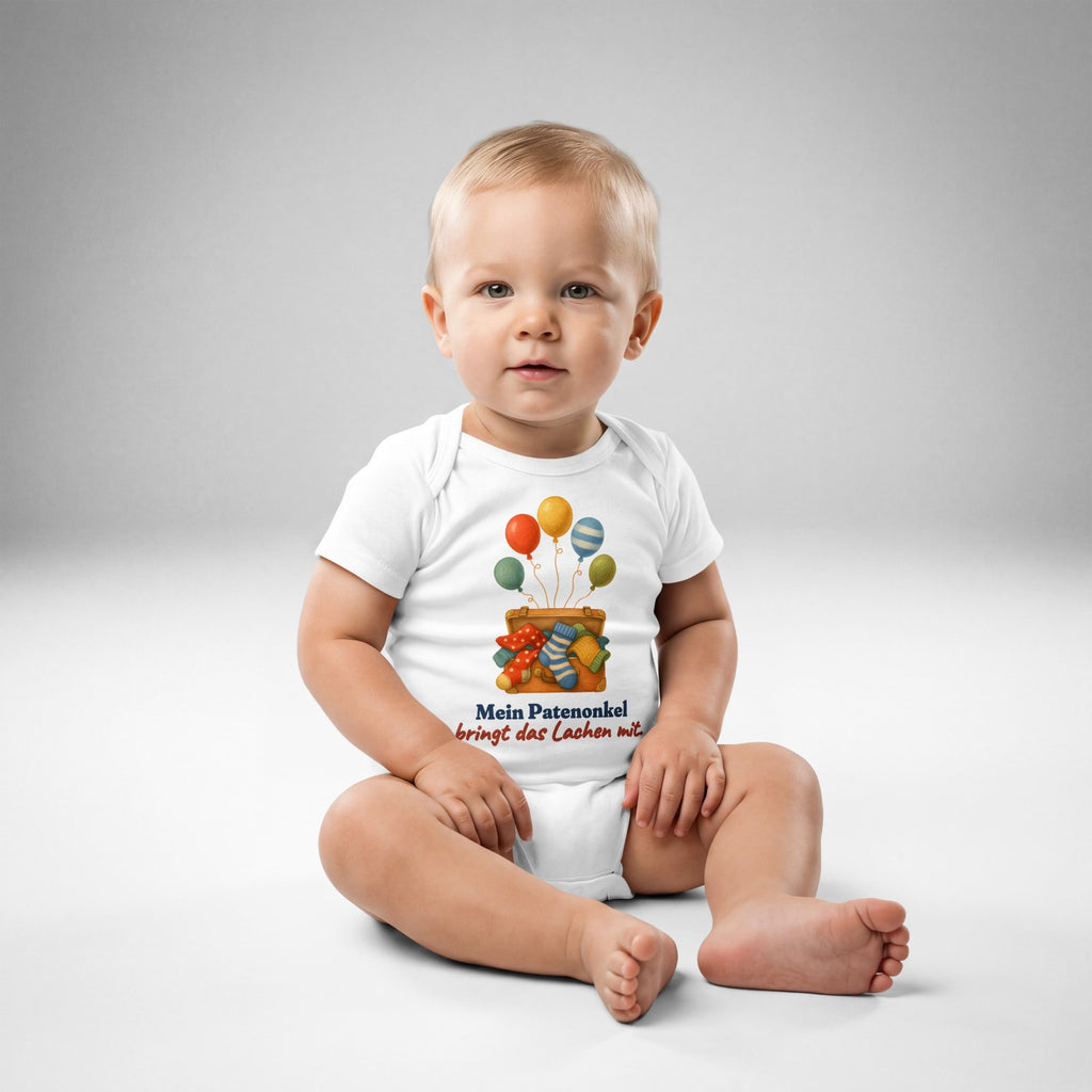 Mein Patenonkel bringt das Lachen mit. — Baby-Body – Produktfoto