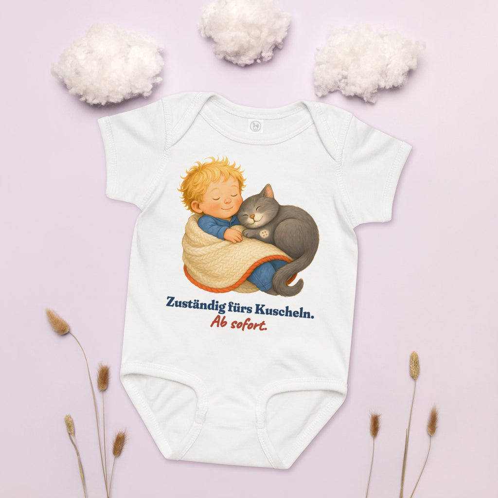Zuständig fürs Kuscheln. Ab sofort. — Baby-Body – Produktfoto