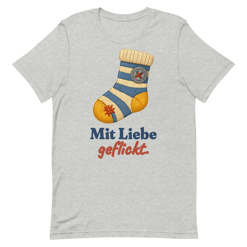 Mit Liebe geflickt. — Shirt – Hellgrau meliert