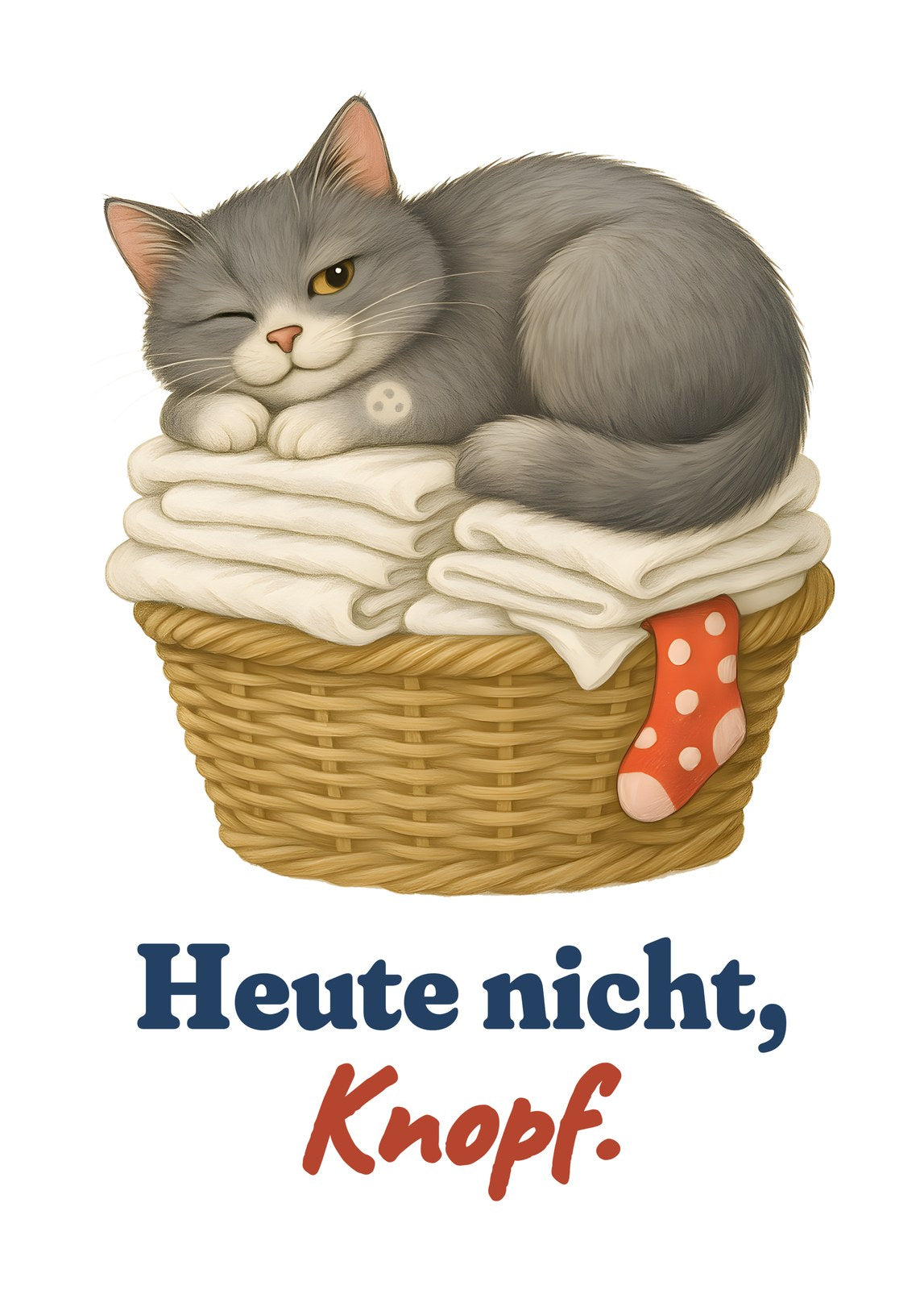 Heute nicht, Knopf. — Stoffbeutel – Motiv