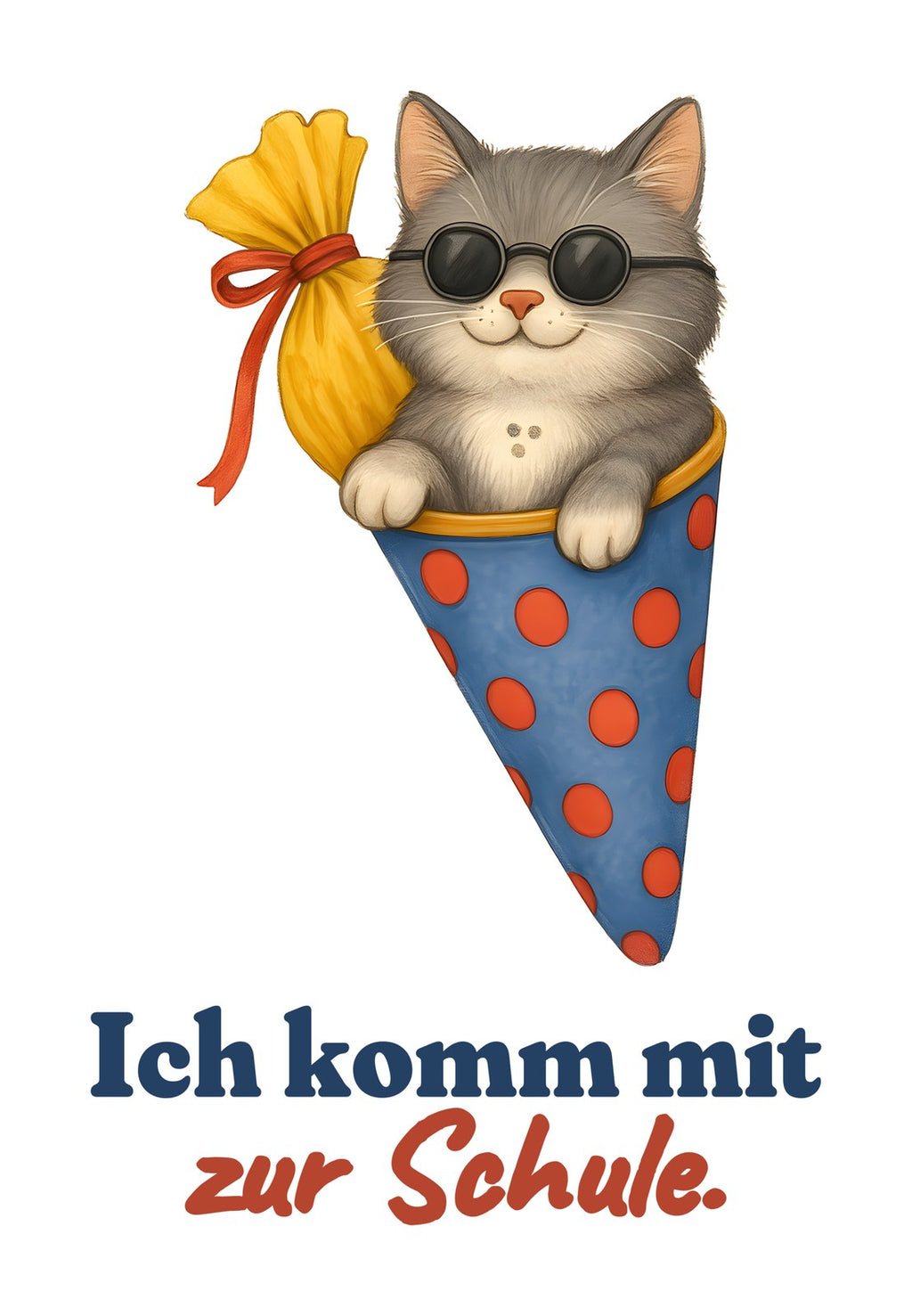 Ich komm mit zur Schule. — Stoffbeutel – Motiv
