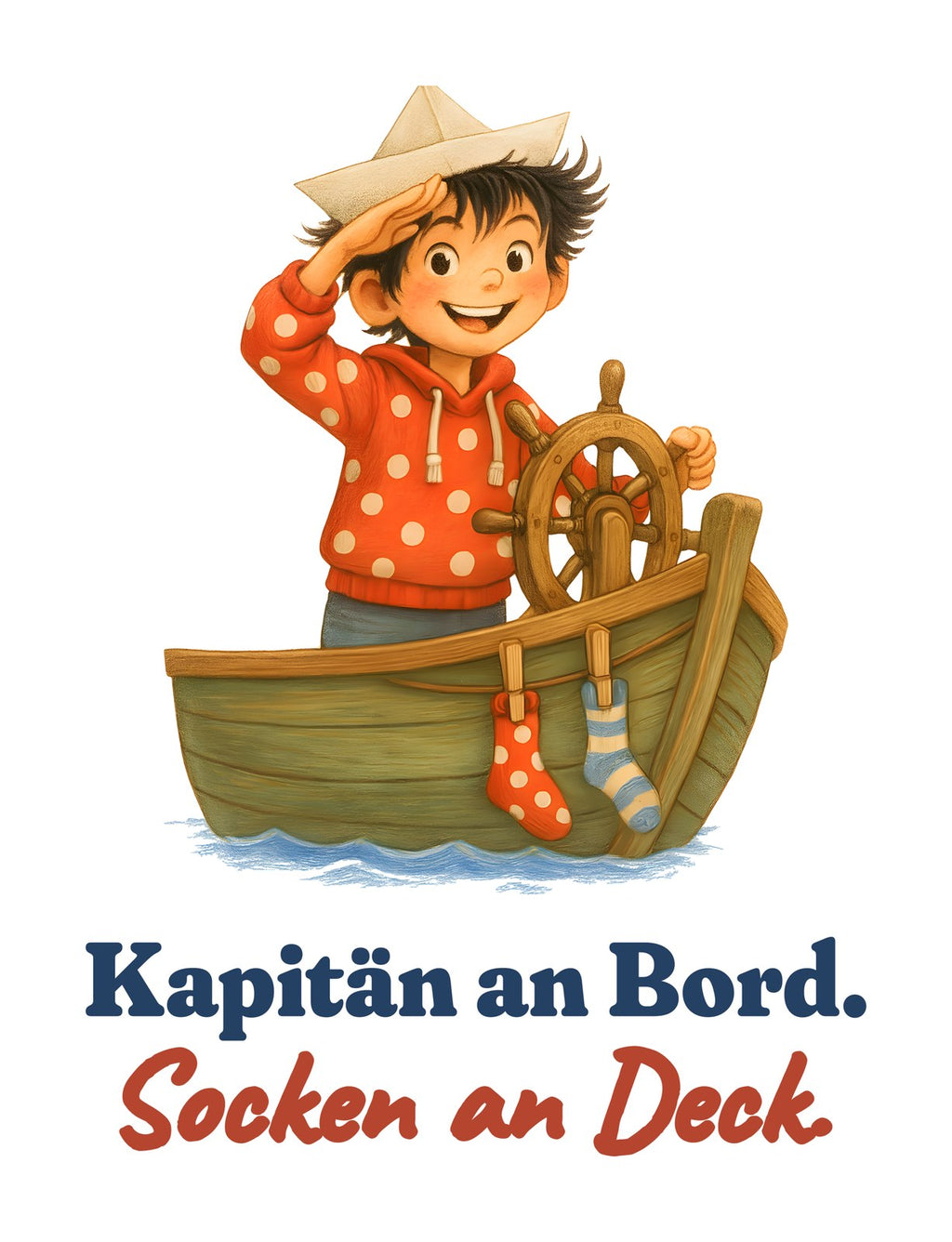 Kapitän an Bord. Socken an Deck. — Stoffbeutel – Motiv