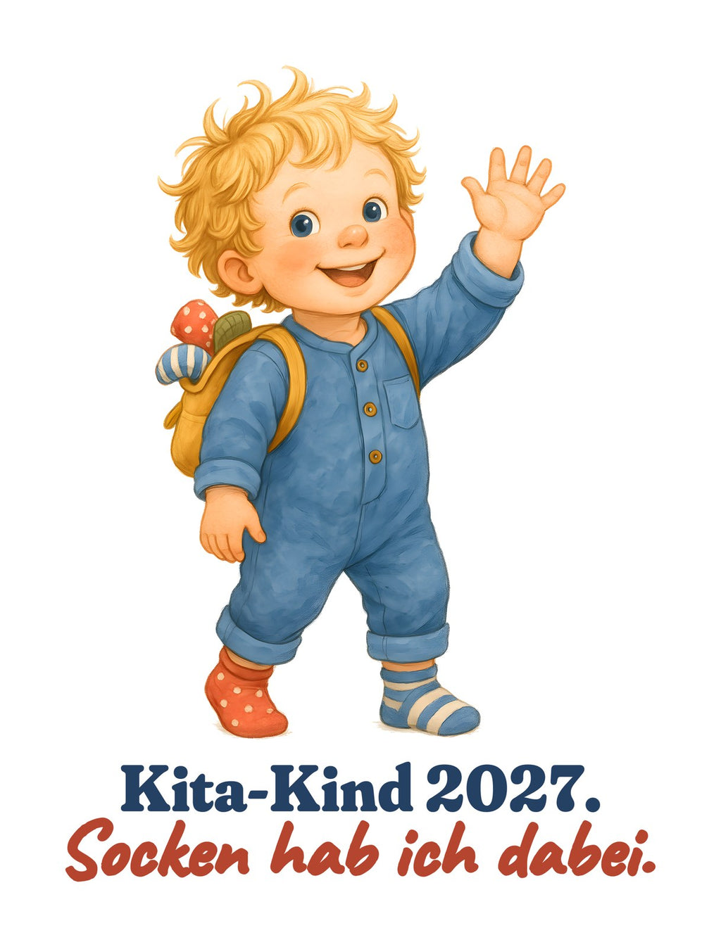 Kita-Kind 2027. Socken hab ich dabei. — Stoffbeutel – Motiv