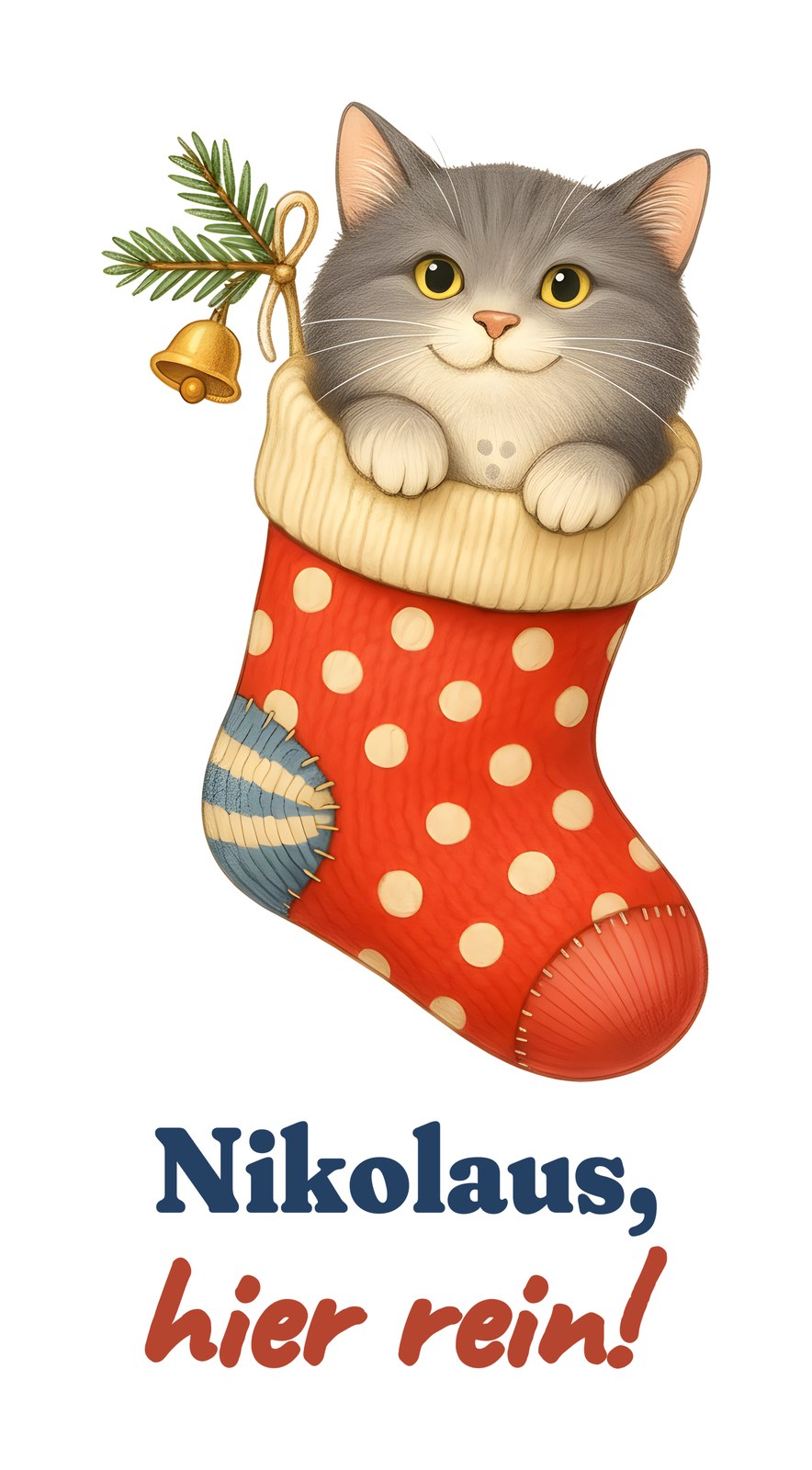 Nikolaus, hier rein! — Stoffbeutel – Motiv