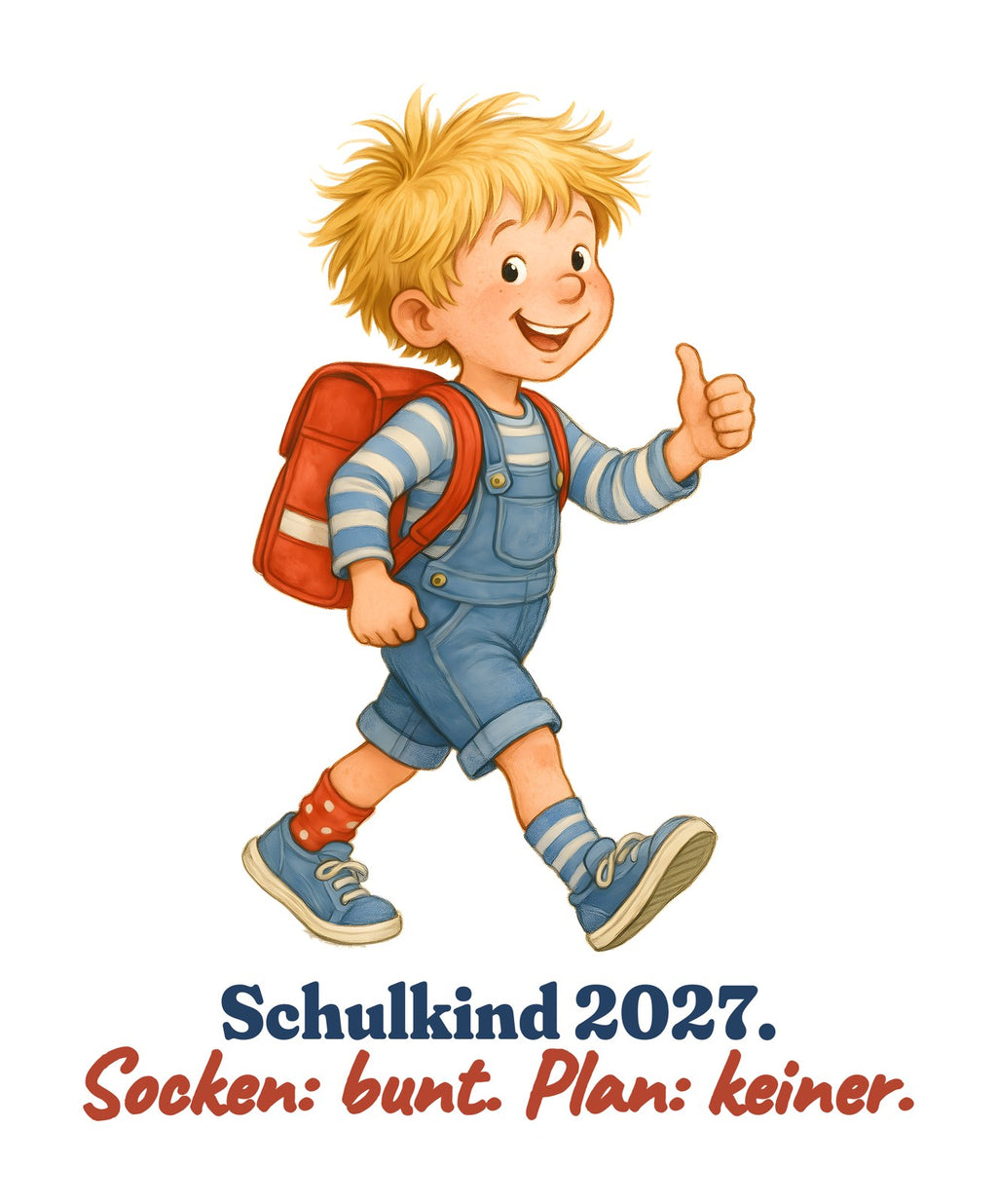 Schulkind 2027. Socken: bunt. Plan: keiner. — Stoffbeutel – Motiv