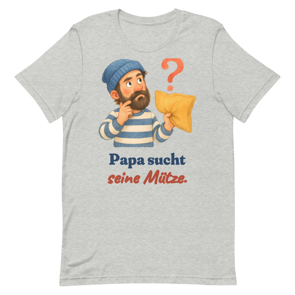 Papa sucht seine Mütze. — Shirt – Hellgrau meliert
