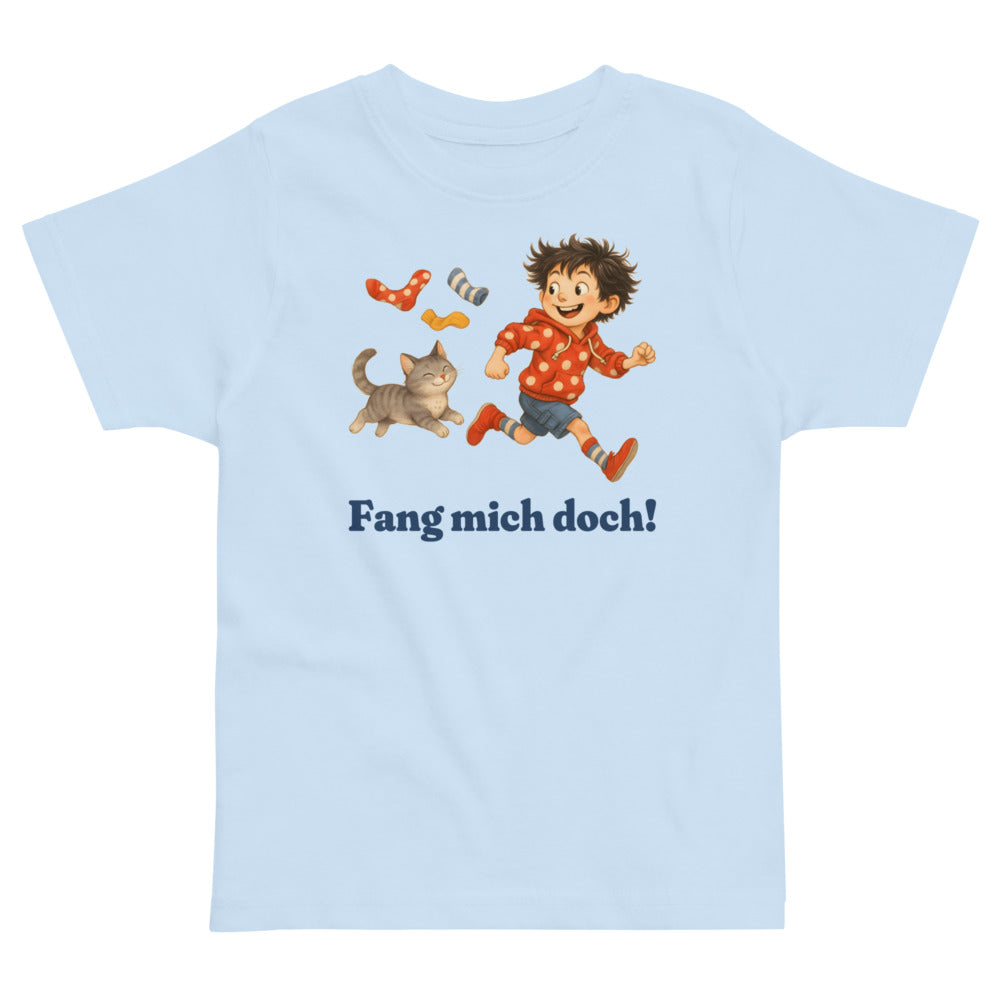 Fang mich doch! — Kleinkind-Shirt – Hellblau