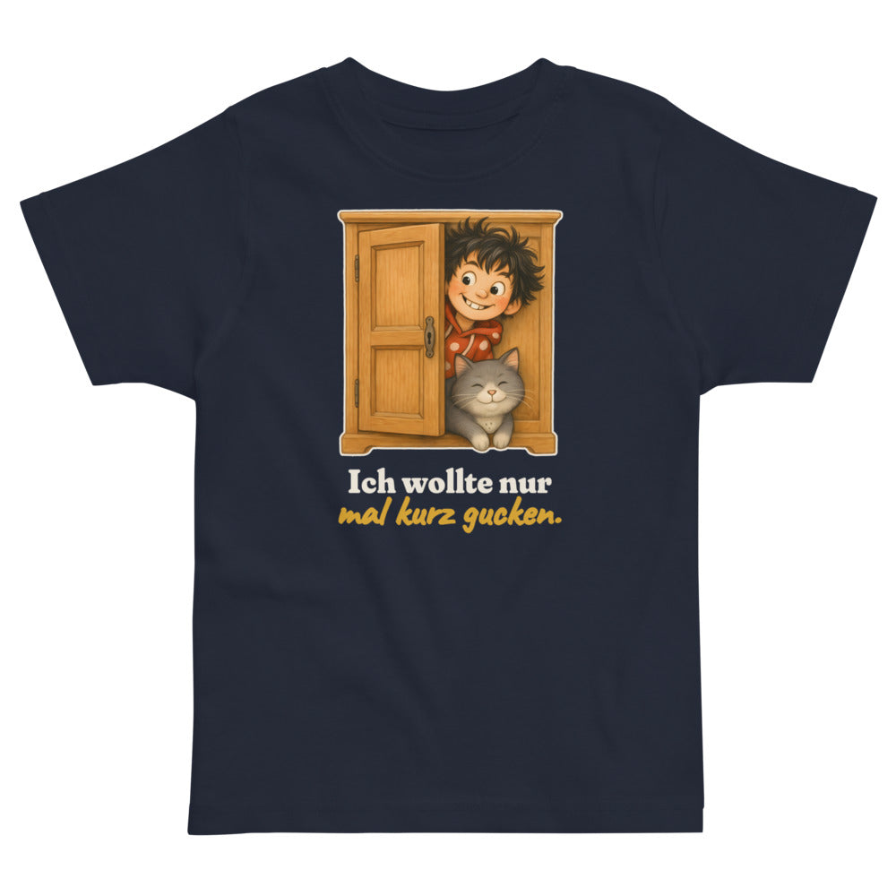 Ich wollte nur mal kurz gucken. — Kleinkind-Shirt – Nachtblau