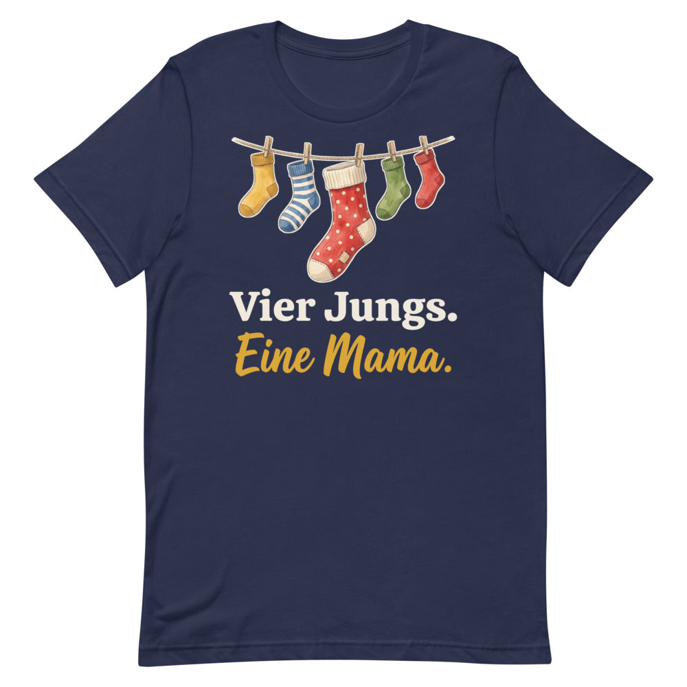 Vier Jungs. Eine Mama. — Shirt – Nachtblau