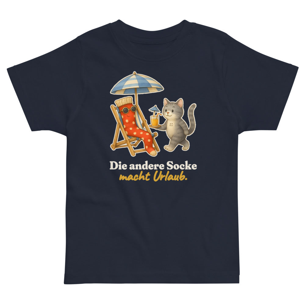 Die andere Socke macht Urlaub. — Kleinkind-Shirt – Nachtblau