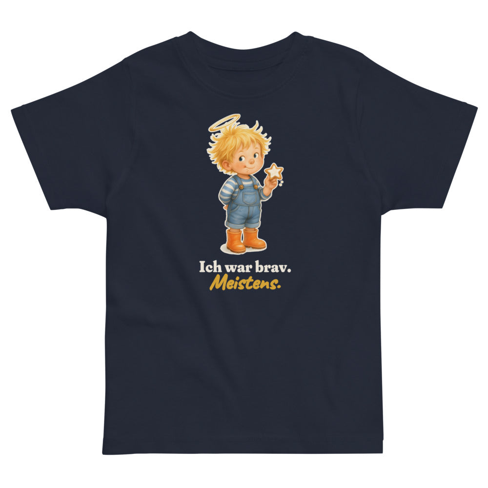 Ich war brav. Meistens. — Kleinkind-Shirt – Nachtblau