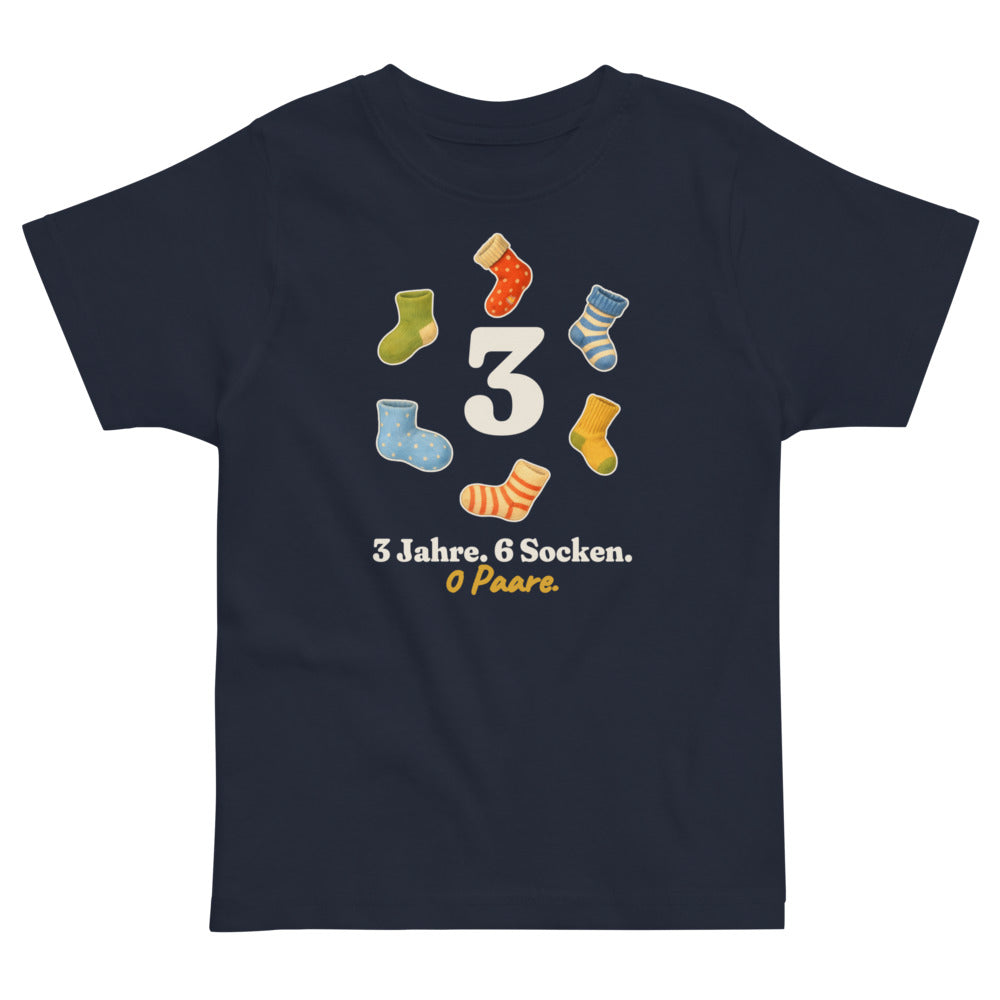 3 Jahre. 6 Socken. 0 Paare. — Kleinkind-Shirt – Nachtblau