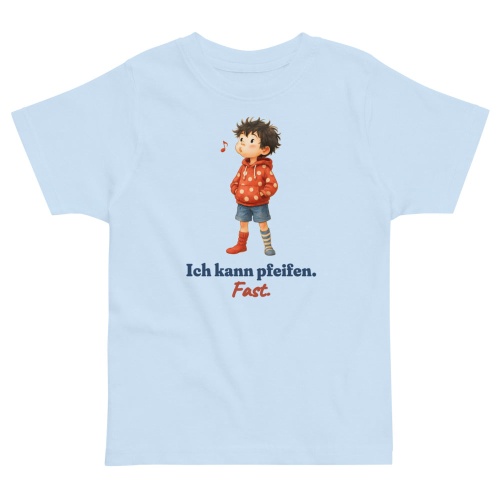 Ich kann pfeifen. Fast. — Kleinkind-Shirt – Hellblau