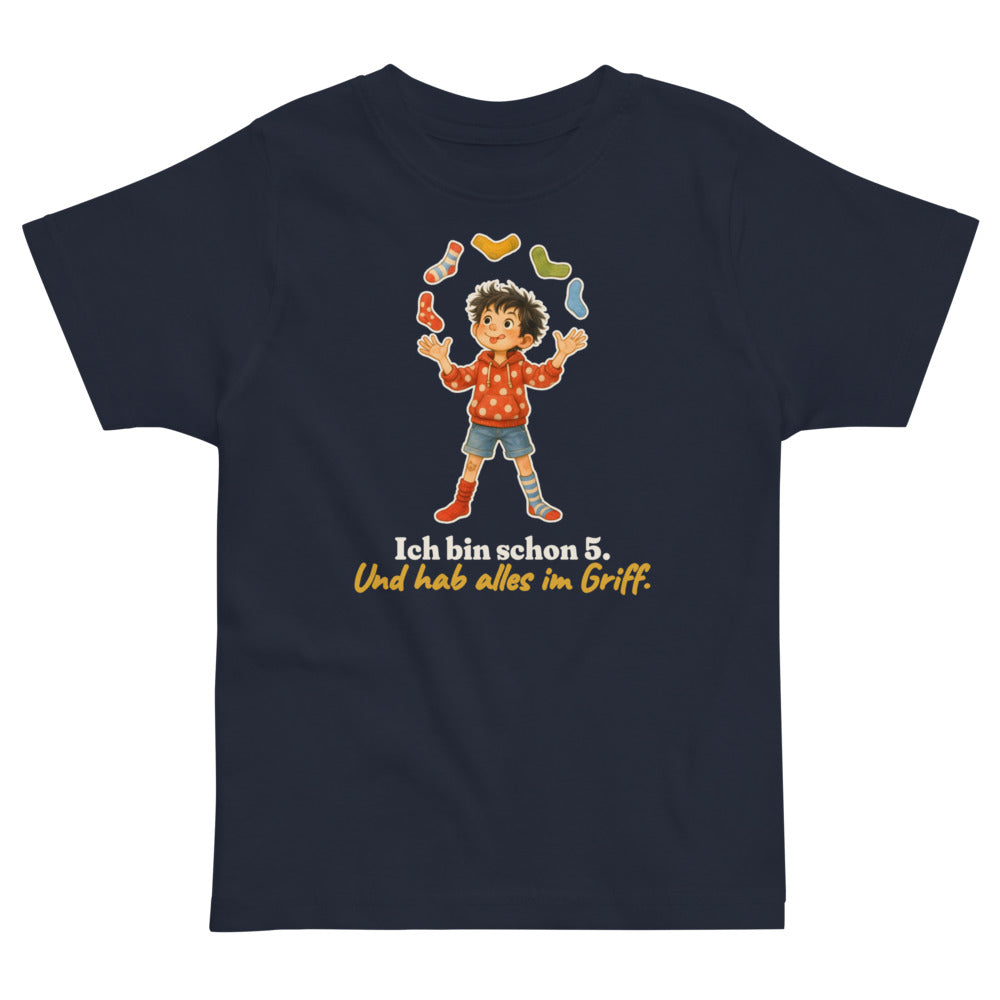 Ich bin schon 5. Und hab alles im Griff. — Kleinkind-Shirt – Nachtblau