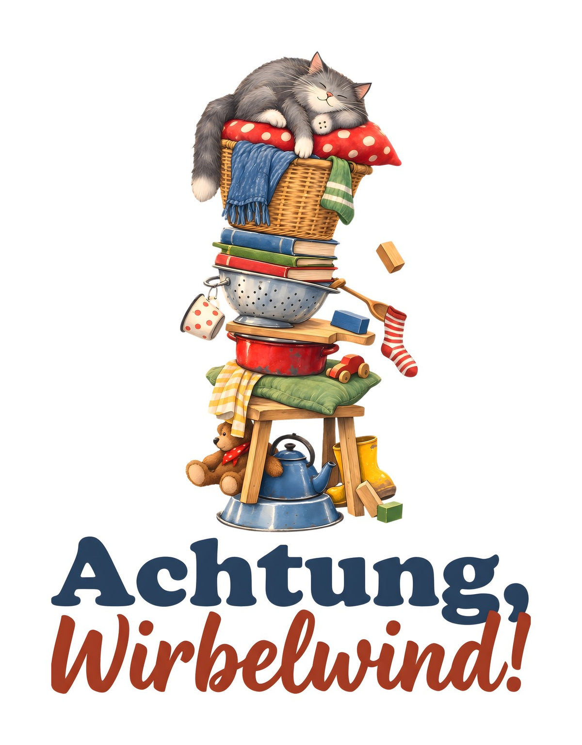 Achtung, Wirbelwind! — Bio-Kindershirt – Motiv